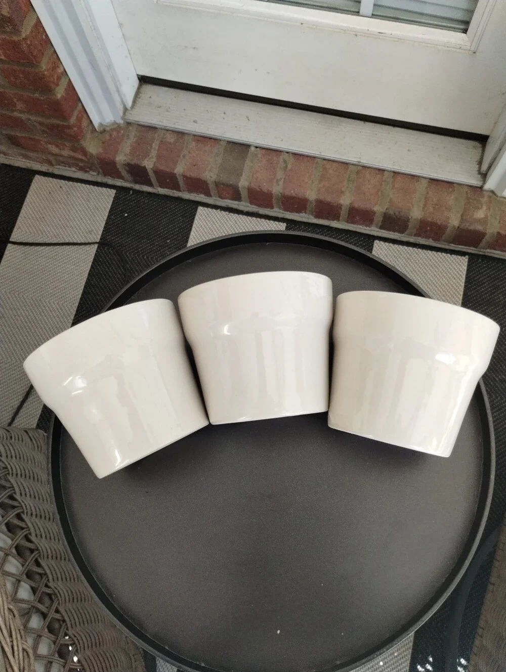 IKEA Orädd Planter Pot Cream/ Light Beige Glazed Finish 4x3.5 inches